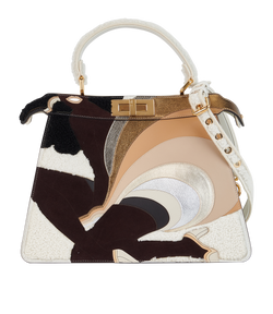 Peekaboo ISee U Medium, Shearling/Leather, Beige/Brown, MII, DB/B/S, 3*